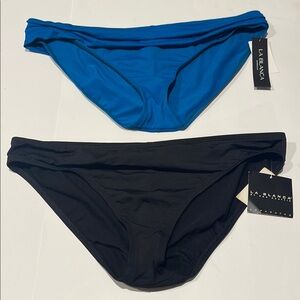 πΊπΈ La Blanca NWT Blue and Black Bikini Bottoms swim bundle 16 plus